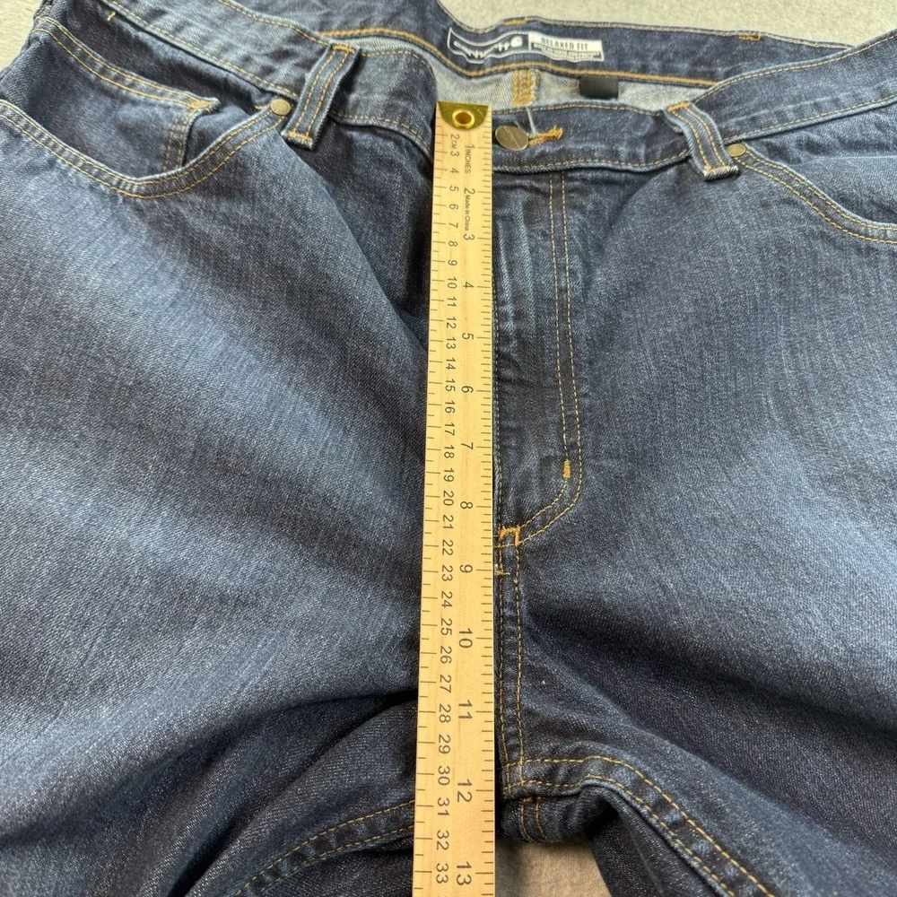 CARHARTT RELAXED FIT MENS DARK WASH BLUE DENIM JEANS SZ 38X34 BD5119-M EUC